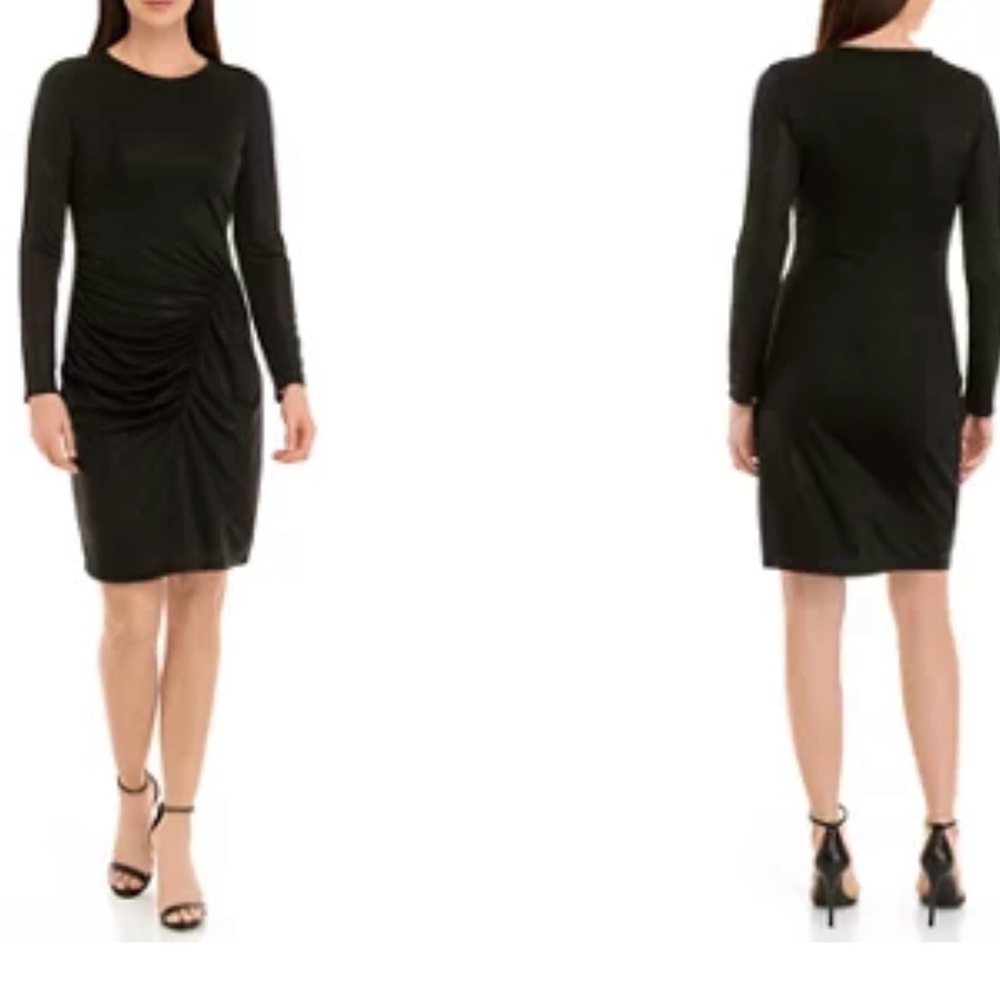 Lauren Ralph Lauren
Long Sleeve Side Ruched Solid Foil Jersey Sheath Dress